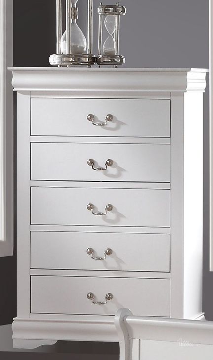 The appearance of Louis Philippe White Chest designed by ACME in the transitional interior design. This white piece of furniture  was selected by 1StopBedrooms from Louis Philippe Collection to add a touch of cosiness and style into your home. Sku: 23836. Material: Wood. Product Type: Chest. Image1
