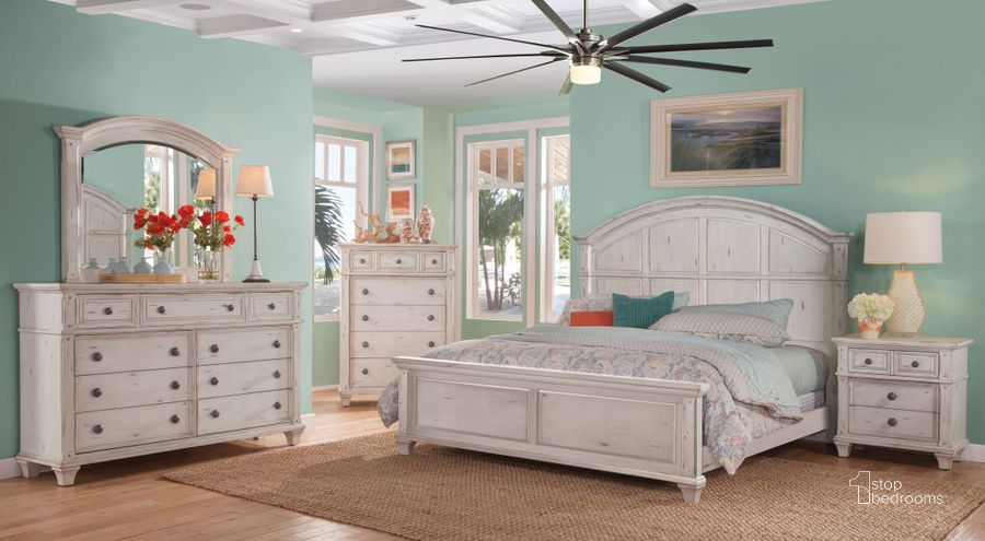 The appearance of Sedona Cobblestone White Panel Bedroom Set designed by American Woodcrafters in the modern / contemporary interior design. This white piece of furniture  was selected by 1StopBedrooms from Sedona Collection to add a touch of cosiness and style into your home. Sku: 2410-950;2410-952;2410-880;2410-430. Bed Type: Panel Bed. Material: Wood. Product Type: Panel Bed. Bed Size: Queen. Image1