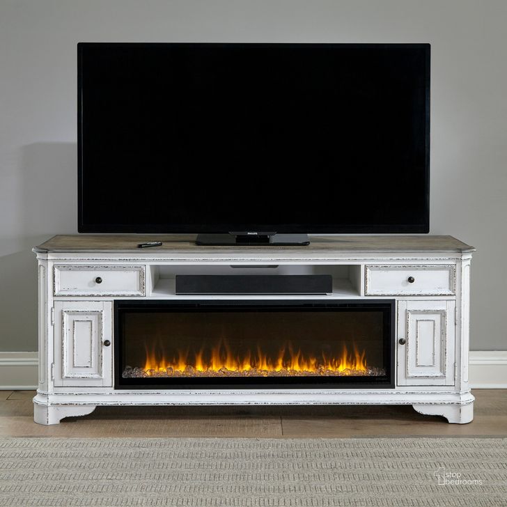 The appearance of 244-82 Inch Console With Fire designed by Liberty in the transitional interior design. This multicolor piece of furniture  was selected by 1StopBedrooms from  to add a touch of cosiness and style into your home. Sku: 500002498;FIRE-244-TV82F. Product Type: TV Console. Image1