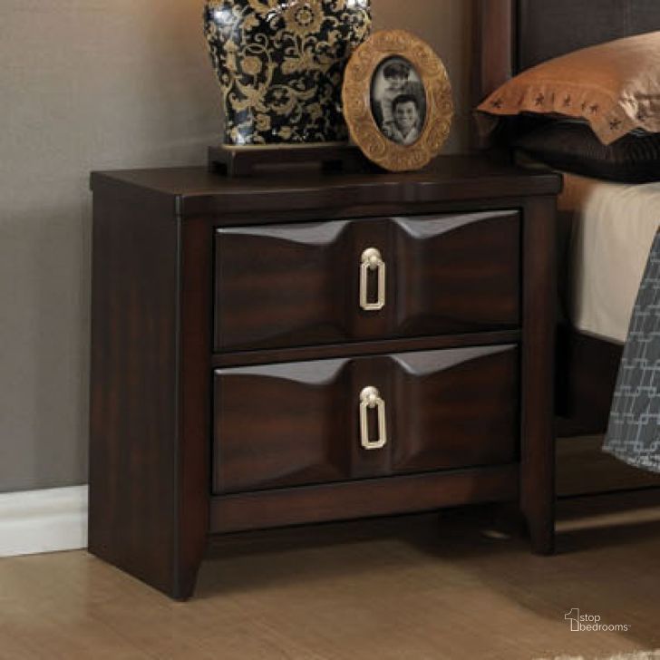The appearance of Acme Lancaster Nightstand in Espresso designed by ACME in the transitional interior design. This brown piece of furniture  was selected by 1StopBedrooms from Lancaster Collection to add a touch of cosiness and style into your home. Sku: 24573. Material: Wood. Product Type: Nightstand. Image1