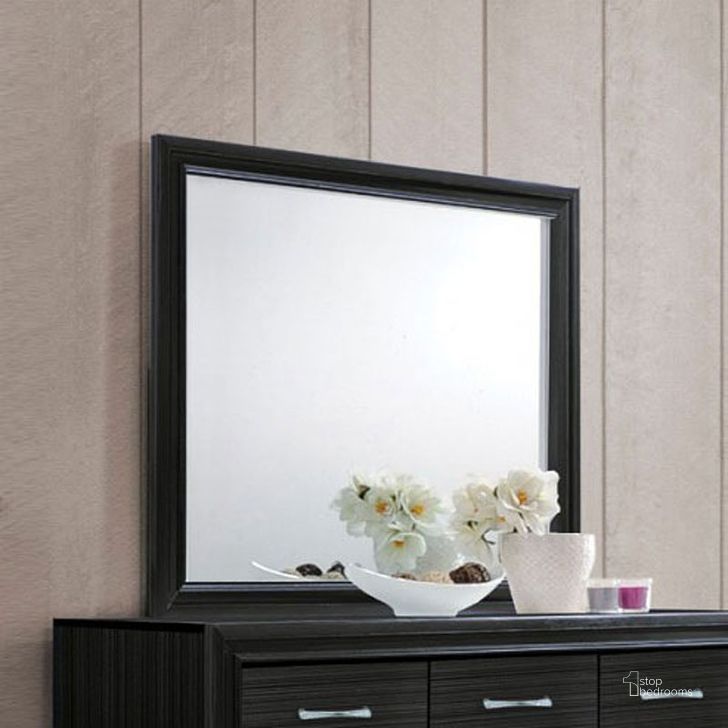 The appearance of Naima Mirror (Black) designed by ACME in the modern / contemporary interior design. This black piece of furniture  was selected by 1StopBedrooms from Naima Collection to add a touch of cosiness and style into your home. Sku: 25904. Material: Glass. Product Type: Dresser Mirror.