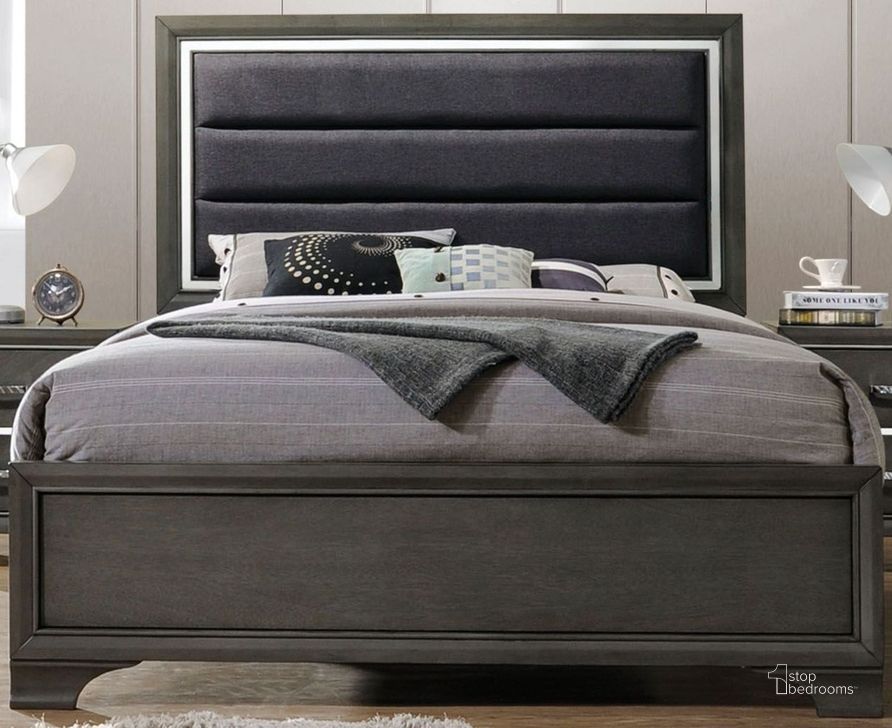 The appearance of Carine Ii Gray Queen Upholstered Panel Bed designed by ACME in the transitional interior design. This gray piece of furniture  was selected by 1StopBedrooms from Carine Ii Collection to add a touch of cosiness and style into your home. Sku: 26260Q-HF;26261Q-R. Bed Type: Panel Bed. Material: Wood. Product Type: Panel Bed. Bed Size: Queen. Image1