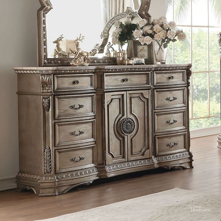 The appearance of Northville Dresser designed by ACME in the transitional interior design. This antique silver piece of furniture  was selected by 1StopBedrooms from Northville Collection to add a touch of cosiness and style into your home. Sku: 26938. Material: Wood. Product Type: Dresser. Image1