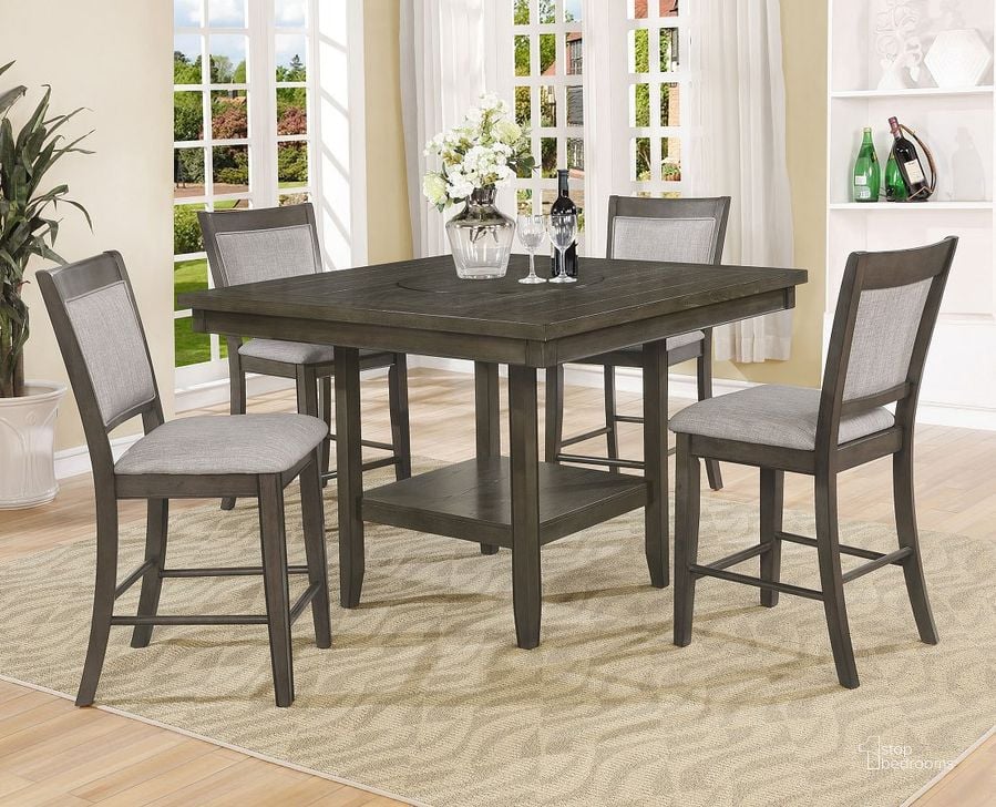 The appearance of Fulton Counter Height Dining Room Set (Grey) designed by Crown Mark in the transitional interior design. This grey piece of furniture  was selected by 1StopBedrooms from Fulton Collection to add a touch of cosiness and style into your home. Sku: 2727GY-T-4848;2727GY-S-24. Table Top Shape: Square. Product Type: Dining Room Set. Image1