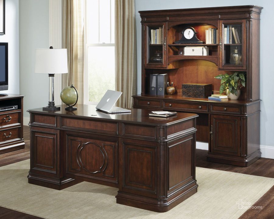 The appearance of Brayton Manor Cognac Home Office Set designed by Liberty in the transitional interior design. This brown piece of furniture  was selected by 1StopBedrooms from Brayton Manor Collection to add a touch of cosiness and style into your home. Sku: 273-HO120T;273-HO120B;273-HO193. Material: Wood. Product Type: Home Office Set. Image1