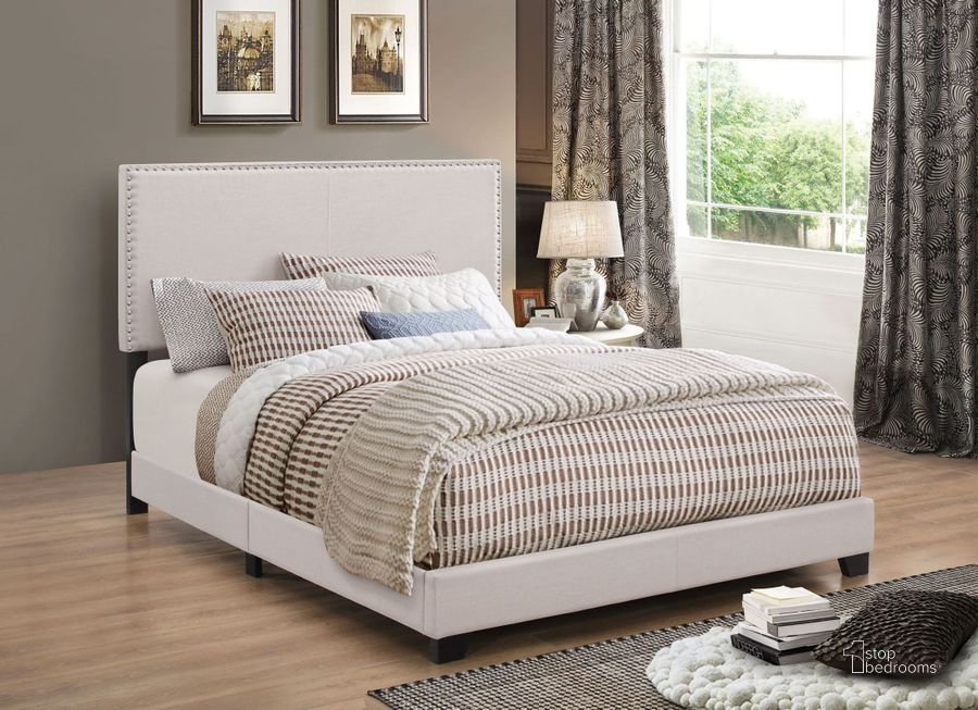 The appearance of Boyd Ivory King Platform Bed designed by Coaster in the modern / contemporary interior design. This white piece of furniture  was selected by 1StopBedrooms from Boyd Collection to add a touch of cosiness and style into your home. Sku: 350051KE. Bed Type: Platform Bed. Material: Wood. Product Type: Platform Bed. Bed Size: King. Image1