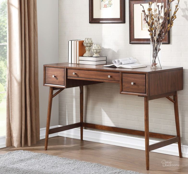 The appearance of Frolic Brown Counter Height Writing Desk designed by Homelegance in the transitional interior design. This brown piece of furniture  was selected by 1StopBedrooms from Frolic Collection to add a touch of cosiness and style into your home. Sku: 3590-22. Material: Wood. Product Type: Writing Desk.