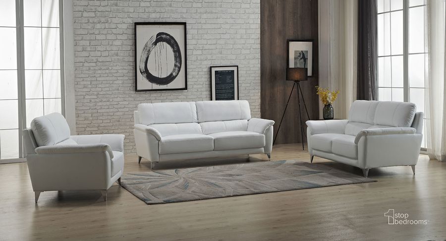 The appearance of Extravaganza 406 Living Room Set designed by ESF in the modern / contemporary interior design. This white piece of furniture  was selected by 1StopBedrooms from Extravaganza Collection to add a touch of cosiness and style into your home. Sku: 4062;4061. Product Type: Living Room Set. Material: Leather Match. Image1