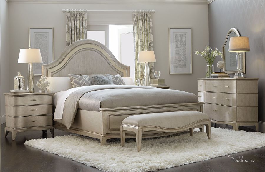 The appearance of Starlite Silver Upholstered Panel Bedroom Set designed by A.R.T. in the modern / contemporary interior design. This silver piece of furniture  was selected by 1StopBedrooms from Starlite Collection to add a touch of cosiness and style into your home. Sku: 406146-2227HB;406136-2227FB;406135-2227RS;406141-2227. Bed Type: Panel Bed. Material: Wood. Product Type: Panel Bed. Bed Size: Queen. Image1