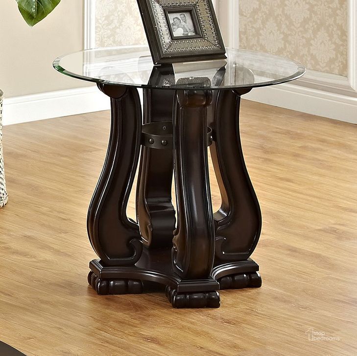 The appearance of Madison End Table designed by Crown Mark in the traditional interior design. This dark brown piece of furniture  was selected by 1StopBedrooms from Madison Collection to add a touch of cosiness and style into your home. Sku: 4320-02. Material: Wood. Product Type: End Table.