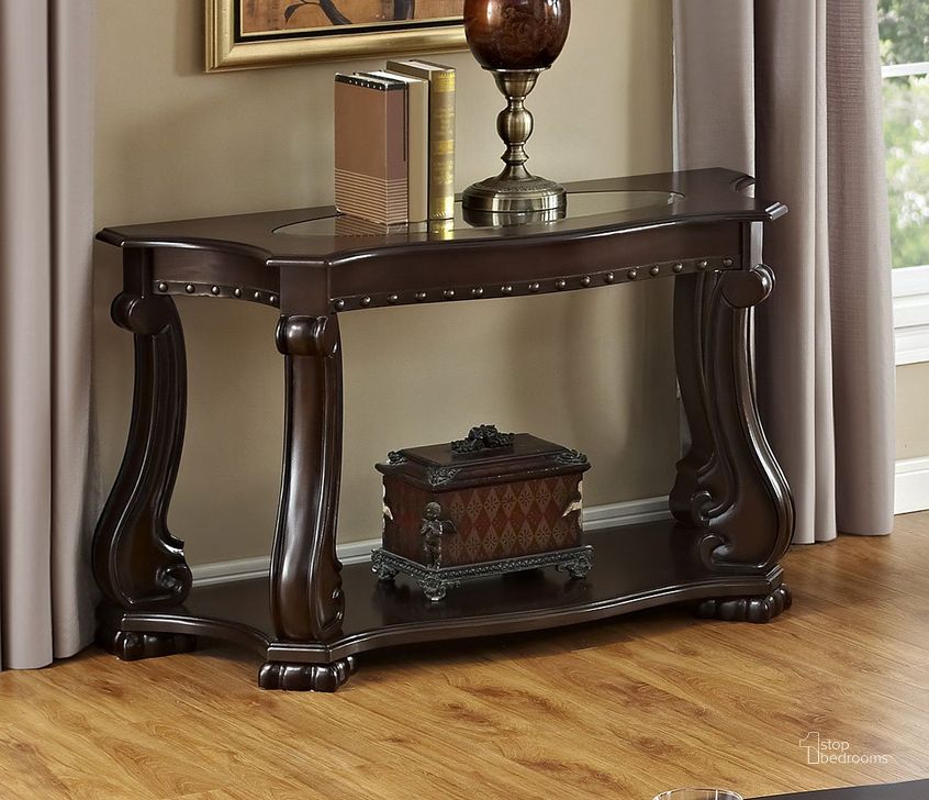 The appearance of Madison Sofa Table designed by Crown Mark in the traditional interior design. This dark brown piece of furniture  was selected by 1StopBedrooms from Madison Collection to add a touch of cosiness and style into your home. Sku: 4320-05. Material: Wood. Product Type: Sofa Table.