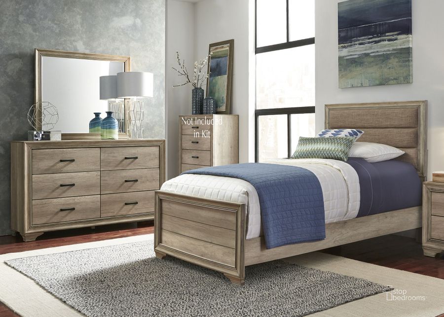 The appearance of Sun Valley Sandstone Youth Upholstered Panel Bedroom Set designed by Liberty in the modern / contemporary interior design. This brown piece of furniture  was selected by 1StopBedrooms from Sun Valley Collection to add a touch of cosiness and style into your home. Sku: 439-BR11HF;439-BR89;439-BR61. Bed Type: Panel Bed. Material: Wood. Product Type: Panel Bed. Bed Size: Twin. Image1