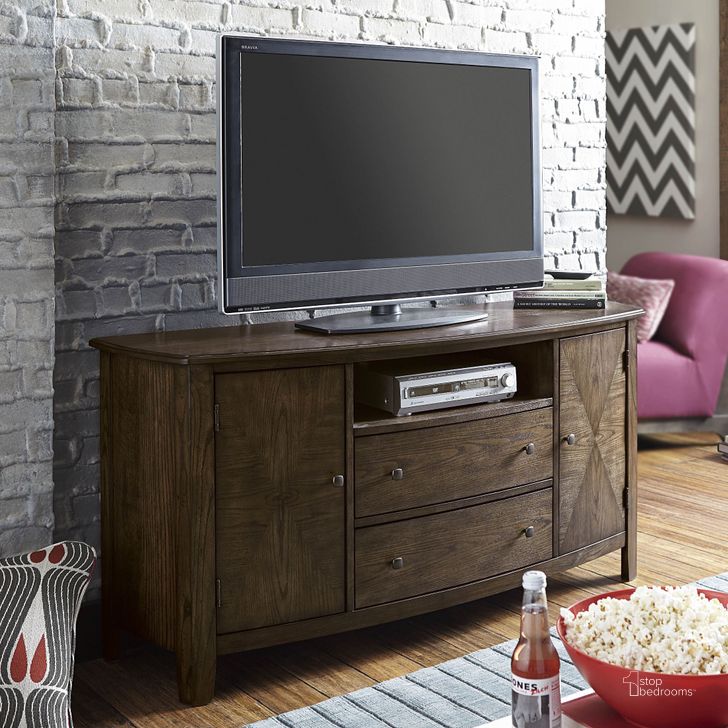 The appearance of Primo Warm Medium Brown Entertainment Console designed by Hammary in the transitional interior design. This brown piece of furniture  was selected by 1StopBedrooms from Primo Collection to add a touch of cosiness and style into your home. Sku: 446-926. Material: Wood. Product Type: Entertainment Console.