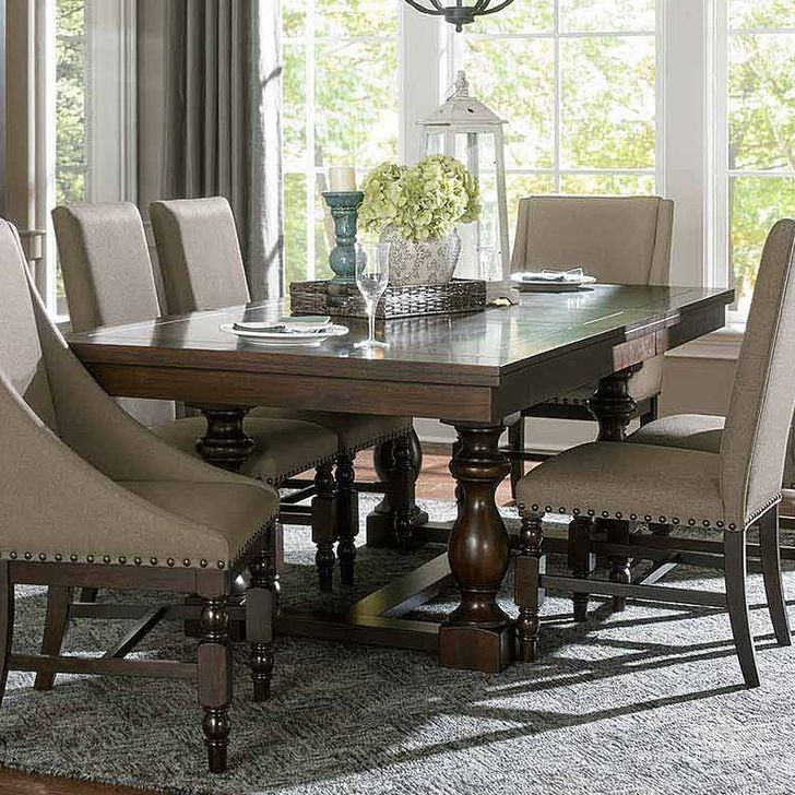 The appearance of Reid Cherry Extendable Rectangular Dining Table designed by Homelegance in the traditional interior design. This brown piece of furniture  was selected by 1StopBedrooms from Reid Collection to add a touch of cosiness and style into your home. Sku: 5267RF-96;5267RF-96B. Table Base Style: Double Pedestal. Product Type: Dining Table. Table Top Shape: Rectangular. Size: 44.