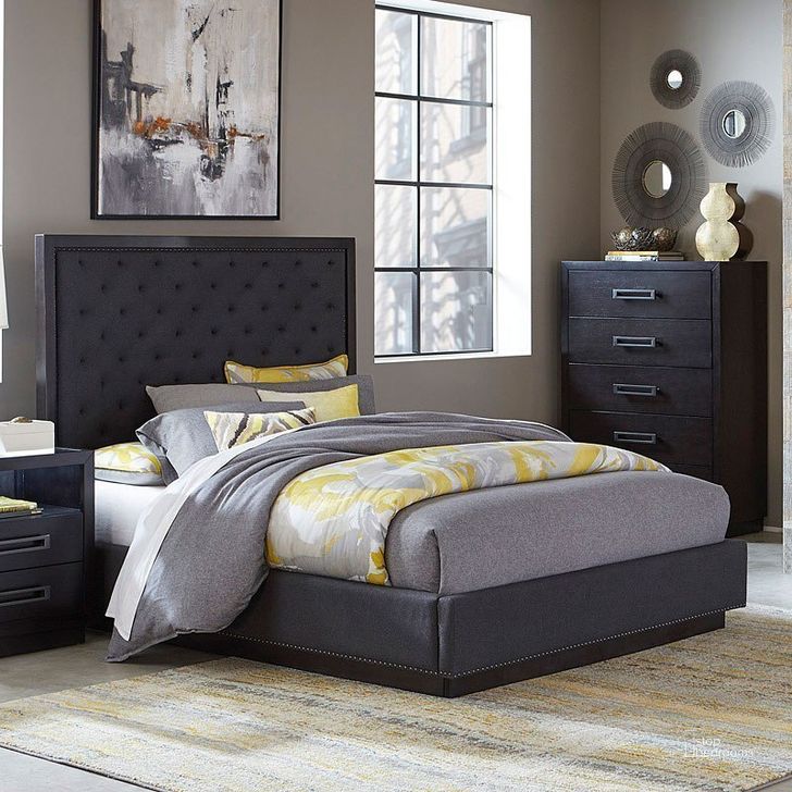 The appearance of Larchmont Charcoal Queen Platform Bed designed by Homelegance in the modern / contemporary interior design. This gray piece of furniture  was selected by 1StopBedrooms from Larchmont Collection to add a touch of cosiness and style into your home. Sku: 5424-1;5424-2;5424-3. Bed Type: Platform Bed. Product Type: Platform Bed. Bed Size: Queen. Image1