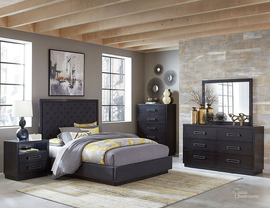 The appearance of Larchmont Charcoal Platform Bedroom Set designed by Homelegance in the modern / contemporary interior design. This gray piece of furniture  was selected by 1StopBedrooms from Larchmont Collection to add a touch of cosiness and style into your home. Sku: 5424-1;5424-2;5424-3;5424-4. Bed Type: Platform Bed. Material: Wood. Product Type: Platform Bed. Bed Size: Queen. Image1