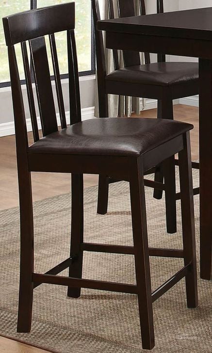 The appearance of Diego Brown Counter Height Chair Set of 2 designed by Homelegance in the transitional interior design. This brown piece of furniture  was selected by 1StopBedrooms from Diego Collection to add a touch of cosiness and style into your home. Sku: 5460-24. Product Type: Barstool. Material: Vinyl. Image1