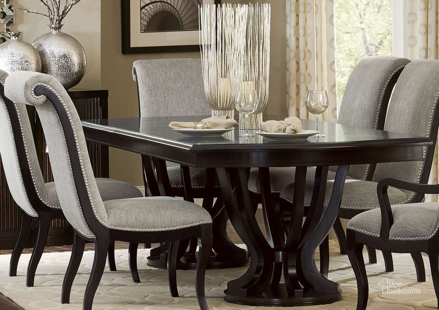The appearance of Savion Espresso Natural Tone Extendable Dining Table designed by Homelegance in the modern / contemporary interior design. This brown piece of furniture  was selected by 1StopBedrooms from Savion Collection to add a touch of cosiness and style into your home. Sku: 5494-106;5494-106B. Table Base Style: Double Pedestal. Material: Wood. Product Type: Dining Table. Table Top Shape: Rectangular. Image1