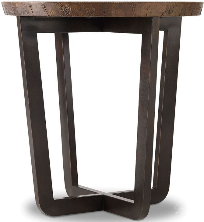 The appearance of Parkcrest Brown Round End Table designed by Hooker in the transitional interior design. This brown piece of furniture  was selected by 1StopBedrooms from Parkcrest Collection to add a touch of cosiness and style into your home. Sku: 5527-80116-COR. Material: Metal. Product Type: End Table. Image1