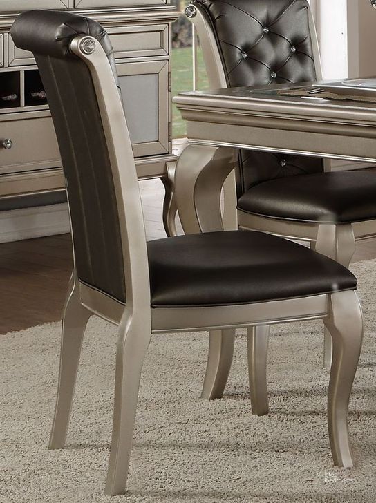 The appearance of Crawford Silver Side Chair Set of 2 designed by Homelegance in the traditional interior design. This silver piece of furniture  was selected by 1StopBedrooms from Crawford Collection to add a touch of cosiness and style into your home. Sku: 5546S. Material: Wood. Product Type: Side Chair. Image1