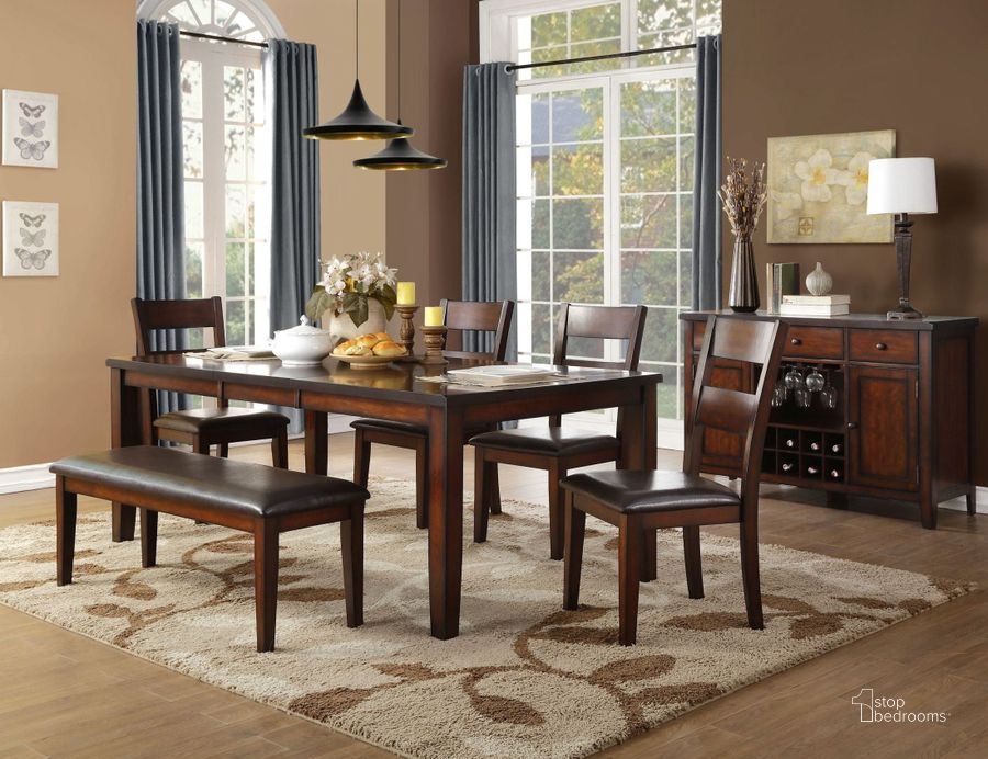 Mantello Dark Brown Extendable Dining Room Set by Homelegance ...
