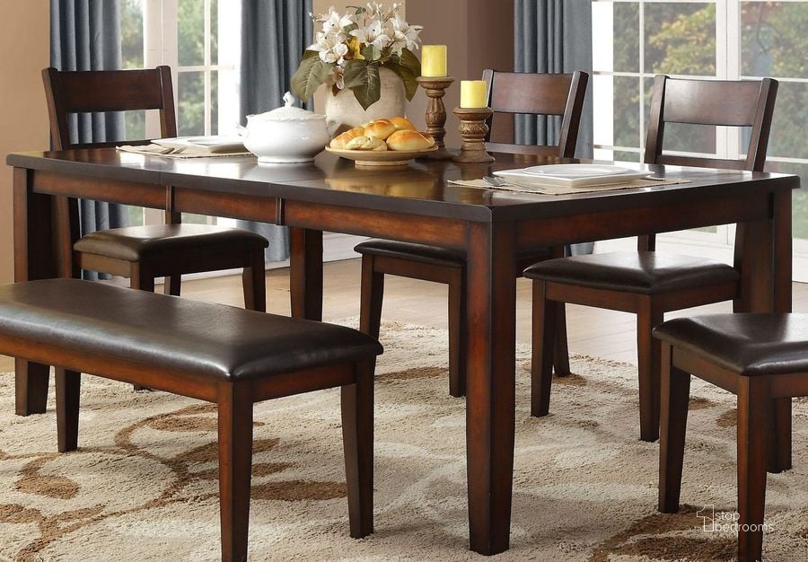 The appearance of Mantello Dark Brown Extendable Dining Table designed by Homelegance in the traditional interior design. This brown piece of furniture  was selected by 1StopBedrooms from Mantello Collection to add a touch of cosiness and style into your home. Sku: 5547-78. Table Base Style: Legs. Material: Wood. Product Type: Dining Table. Table Top Shape: Rectangular. Image1