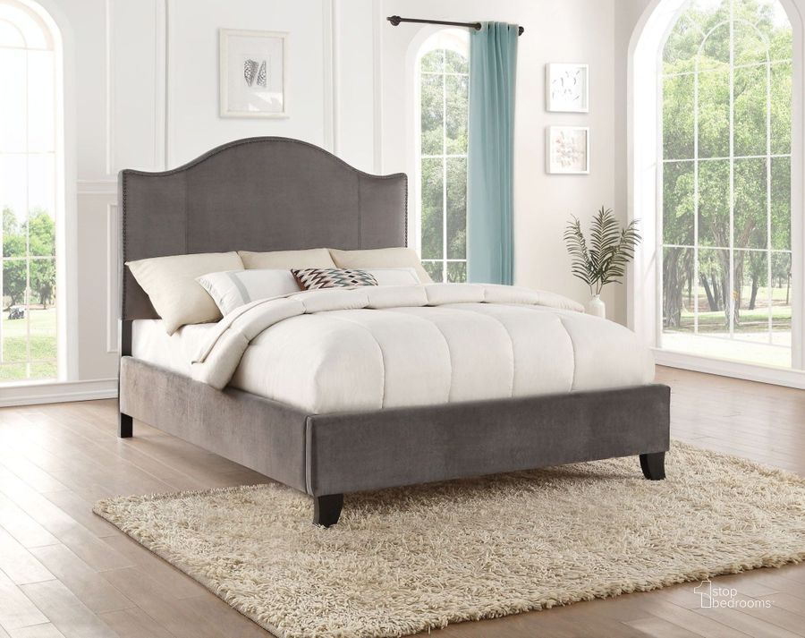 The appearance of Carlow Gray Queen Upholstered Platform Bed designed by Homelegance in the transitional interior design. This gray piece of furniture  was selected by 1StopBedrooms from Carlow Collection to add a touch of cosiness and style into your home. Sku: 5874GY-1;5874GY-3. Bed Type: Platform Bed. Product Type: Platform Bed. Bed Size: Queen.