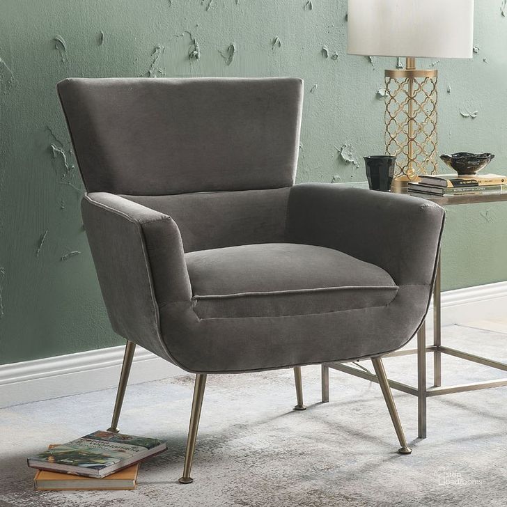 The appearance of Varik Accent Chair designed by ACME in the modern / contemporary interior design. This gray piece of furniture  was selected by 1StopBedrooms from Varik Collection to add a touch of cosiness and style into your home. Sku: 59522. Material: Fabric. Product Type: Accent Chair.