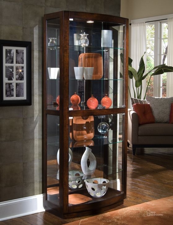 The appearance of Bunching Curio designed by Pulaski in the transitional interior design. This brown piece of furniture  was selected by 1StopBedrooms from Curios Collection to add a touch of cosiness and style into your home. Sku: 21221. Material: Glass. Product Type: Curio. Image1