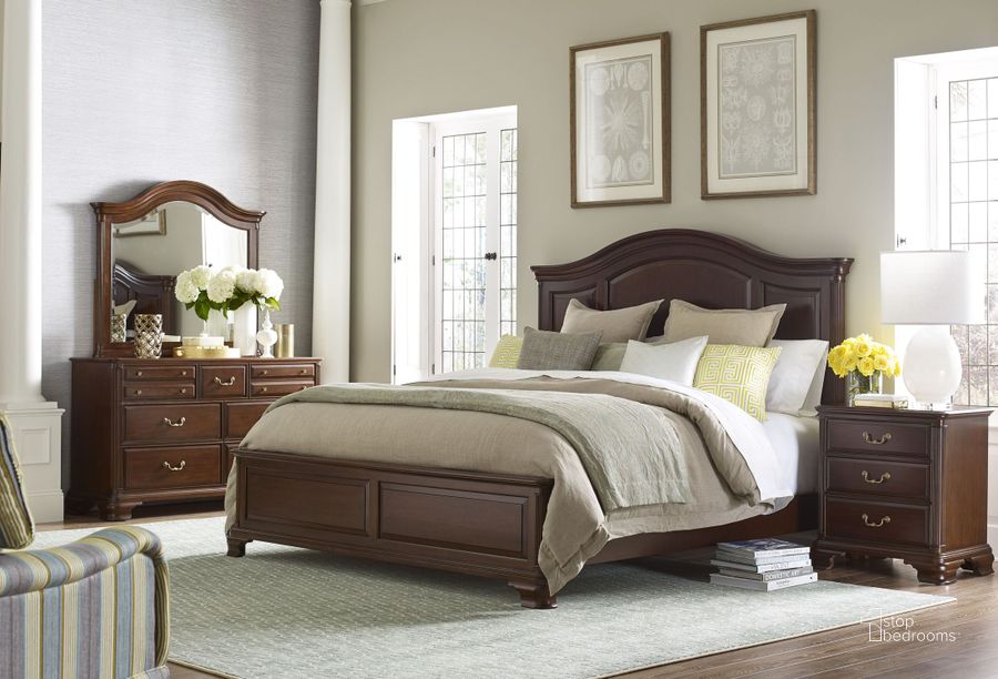 The appearance of Hadleigh Panel Bedroom Set designed by Kincaid in the transitional interior design. This brown piece of furniture  was selected by 1StopBedrooms from Hadleigh Collection to add a touch of cosiness and style into your home. Sku: 607-313P;607-421. Bed Type: Panel Bed. Material: Wood. Product Type: Panel Bed. Bed Size: Queen. Image1
