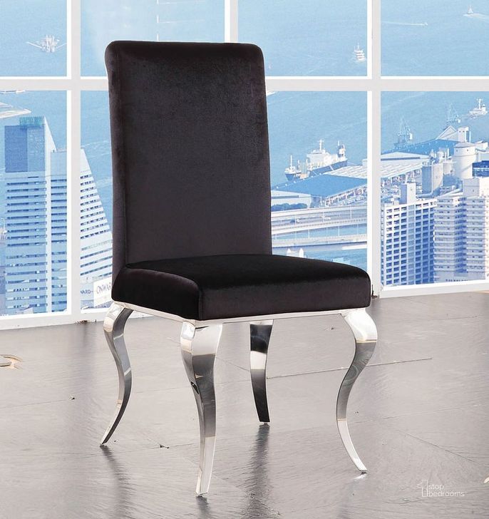 The appearance of Fabiola Side Chair (Set of 2) designed by ACME in the glam interior design. This black piece of furniture  was selected by 1StopBedrooms from Fabiola Collection to add a touch of cosiness and style into your home. Sku: 62072. Material: Fabric. Product Type: Dining Chair.