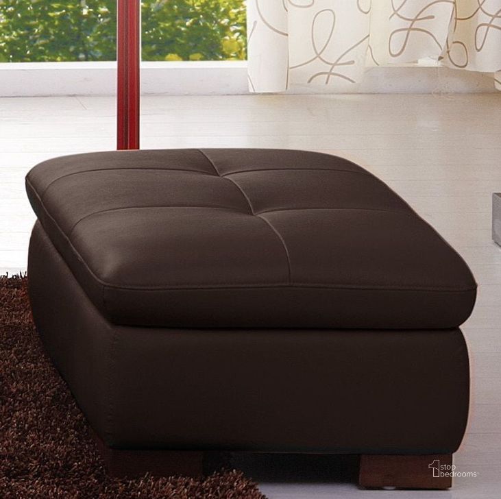 The appearance of 625 Brown Italian Leather Ottoman designed by J&M in the modern / contemporary interior design. This brown piece of furniture  was selected by 1StopBedrooms from Miscellaneous Collection to add a touch of cosiness and style into your home. Sku: 175443111-OTT-BW. Product Type: Ottoman. Image1