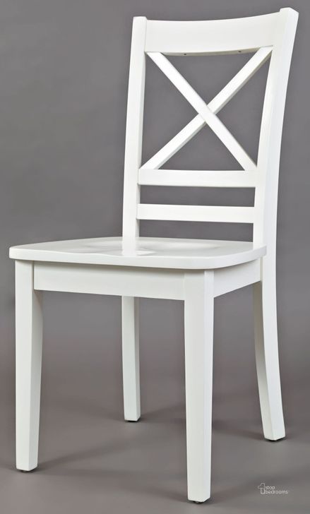 The appearance of Simplicity Paperwhite X Back Dining Chair designed by Jofran in the transitional interior design. This white piece of furniture  was selected by 1StopBedrooms from Simplicity Collection to add a touch of cosiness and style into your home. Sku: 652-806KD. Material: Wood. Product Type: Dining Chair. Image1
