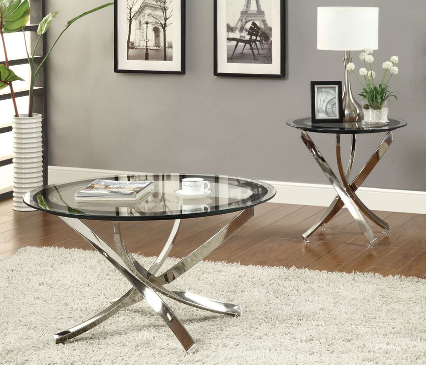 The appearance of 702588 Black/Chrome Occasional Table Set designed by Coaster in the modern / contemporary interior design. This black piece of furniture  was selected by 1StopBedrooms from Curvaceous Collection to add a touch of cosiness and style into your home. Sku: 702588;702587. Table Top Shape: Oval. Material: Glass. Product Type: Occasional Table Set. Image1