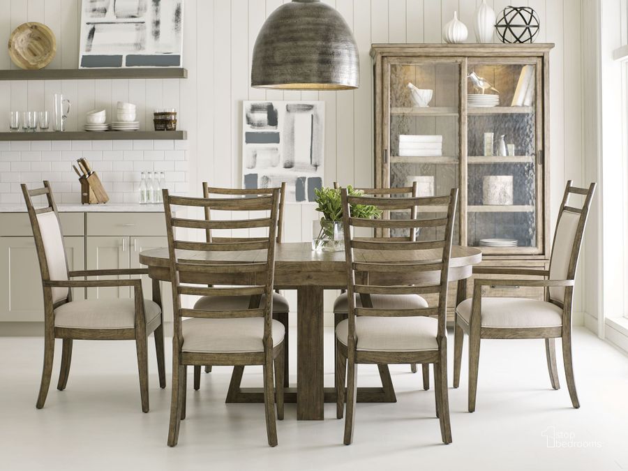 Plank Road Stone Button Extendable Round Dining Room Set by Kincaid ...