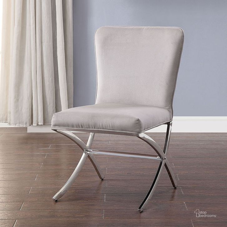 The appearance of Daire Side Chair (Set of 2) designed by ACME in the glam interior design. This velvet piece of furniture  was selected by 1StopBedrooms from Daire Collection to add a touch of cosiness and style into your home. Sku: 71182. Material: Fabric. Product Type: Dining Chair.
