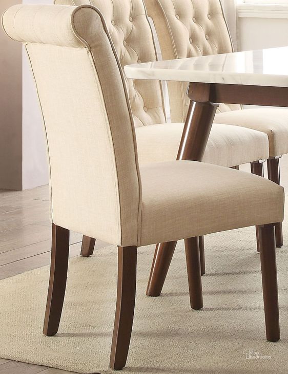 The appearance of Gasha Beige Linen Side Chair Set of 2 designed by ACME in the transitional interior design. This beige piece of furniture  was selected by 1StopBedrooms from Gasha Collection to add a touch of cosiness and style into your home. Sku: 72822. Material: Fabric. Product Type: Side Chair. Image1