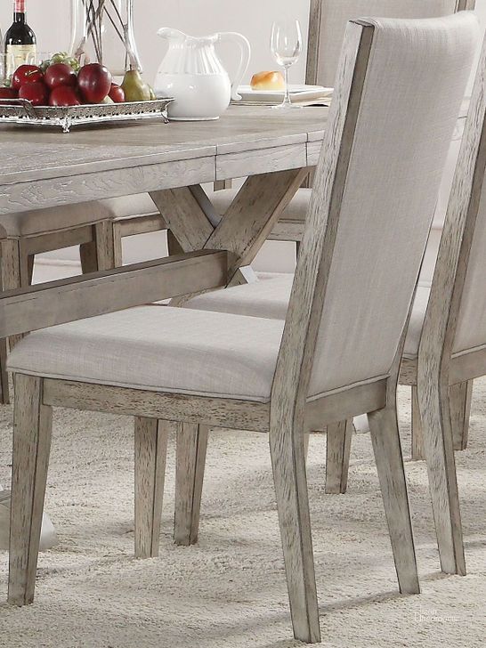 The appearance of Rocky Gray Oak Side Chair Set of 2 designed by ACME in the transitional interior design. This gray piece of furniture  was selected by 1StopBedrooms from Rocky Collection to add a touch of cosiness and style into your home. Sku: 72862. Material: Fabric. Product Type: Side Chair. Image1