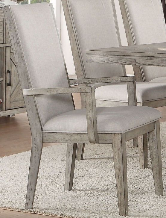 The appearance of Rocky Gray Oak Arm Chair Set of 2 designed by ACME in the transitional interior design. This gray piece of furniture  was selected by 1StopBedrooms from Rocky Collection to add a touch of cosiness and style into your home. Sku: 72863. Material: Fabric. Product Type: Arm Chair. Image1