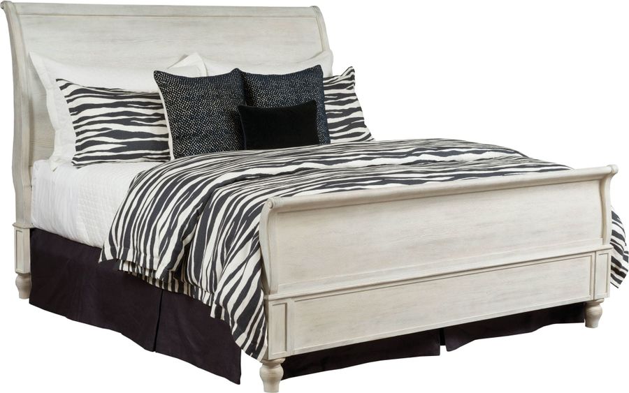The appearance of Litchfield Sun Washed Hanover Queen Sleigh Bed designed by American Drew in the modern / contemporary interior design. This gray piece of furniture  was selected by 1StopBedrooms from Litchfield Collection to add a touch of cosiness and style into your home. Sku: 750-313R. Bed Type: Sleigh Bed. Material: Wood. Product Type: Sleigh Bed. Bed Size: Queen. Image1