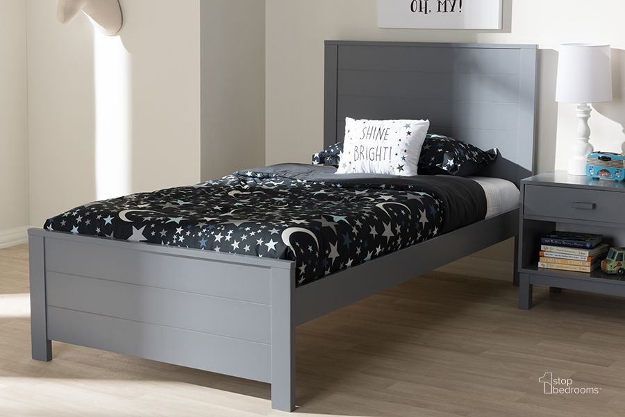 The appearance of Baxton Studio Catalina Modern Classic Mission Style Grey-Finished Wood Twin Platform Bed designed by Baxton Studio in the modern / contemporary interior design. This grey piece of furniture  was selected by 1StopBedrooms from Catalina Collection to add a touch of cosiness and style into your home. Sku: HT1702-Grey-Twin. Bed Type: Platform Bed. Material: Wood. Product Type: Platform Bed. Bed Size: Twin. Image1