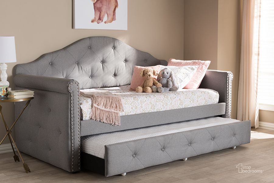 The appearance of Baxton Studio Emilie Modern And Contemporary Grey Fabric Upholstered Daybed With Trundle designed by Baxton Studio in the modern / contemporary interior design. This grey piece of furniture  was selected by 1StopBedrooms from Emilie Collection to add a touch of cosiness and style into your home. Sku: WA5011-Gray-Daybed. Bed Type: Daybed. Material: Fabric. Product Type: DayBed. Image1