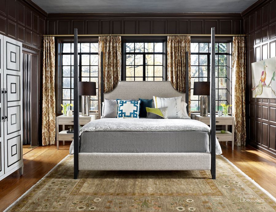 The appearance of Midtown Distressed Steel Accent Stanton Panel Bedroom Set designed by Universal in the transitional interior design. This cream piece of furniture  was selected by 1StopBedrooms from Midtown Collection to add a touch of cosiness and style into your home. Sku: 805B280;805B28F;805B28R;805350. Bed Type: Panel Bed. Material: Steel. Product Type: Panel Bed. Bed Size: Queen. Image1