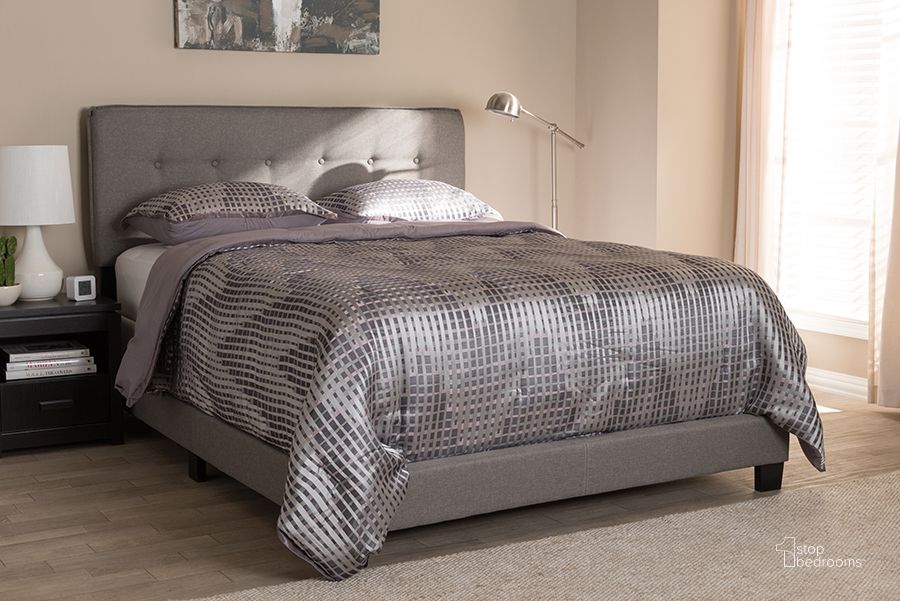 The appearance of Baxton Studio Audrey Modern And Contemporary Light Grey Fabric Upholstered Full Size Bed designed by Baxton Studio in the modern / contemporary interior design. This light grey piece of furniture  was selected by 1StopBedrooms from Audrey Collection to add a touch of cosiness and style into your home. Sku: CF8747-M-Light Grey-Full. Bed Type: Panel Bed. Material: Fabric. Product Type: Panel Bed. Bed Size: Full. Image1
