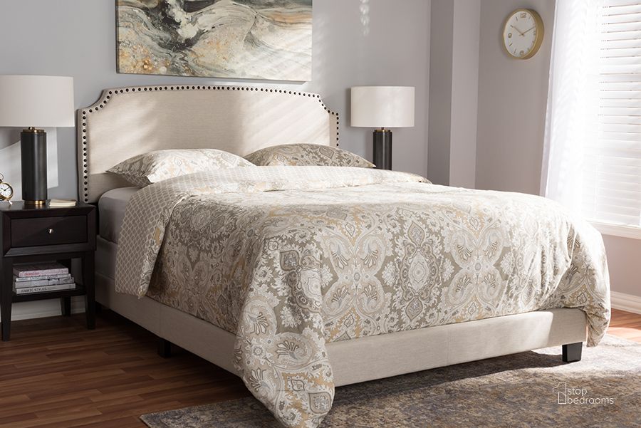 The appearance of Baxton Studio Odette Modern And Contemporary Light Beige Fabric Upholstered Full Size Bed designed by Baxton Studio in the modern / contemporary interior design. This light beige piece of furniture  was selected by 1StopBedrooms from Odette Collection to add a touch of cosiness and style into your home. Sku: CF8747-S-Light Beige-Full. Bed Type: Panel Bed. Material: Fabric. Product Type: Panel Bed. Bed Size: Full. Image1