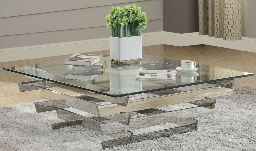 The appearance of Salonius Stainless Steel and Clear Glass Coffee Table designed by ACME in the modern / contemporary interior design. This silver piece of furniture  was selected by 1StopBedrooms from Salonius Collection to add a touch of cosiness and style into your home. Sku: 84610ST;84611GL. Material: Glass. Product Type: Coffee Table. Image1