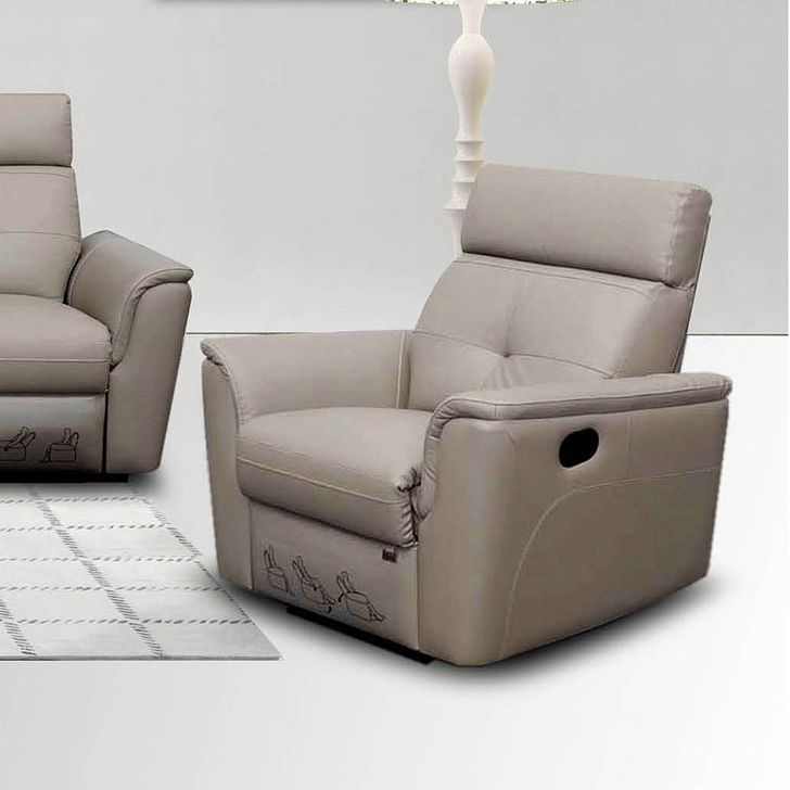 The appearance of 8501 Recliner Chair designed by ESF in the modern / contemporary interior design. This light grey piece of furniture  was selected by 1StopBedrooms from 8501 Collection to add a touch of cosiness and style into your home. Sku: 85011. Material: Leather Match. Product Type: Recliners and Rocker. Image1