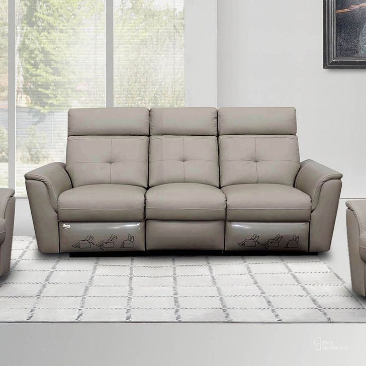 The appearance of 8501 Reclining Sofa designed by ESF in the modern / contemporary interior design. This light grey piece of furniture  was selected by 1StopBedrooms from 8501 Collection to add a touch of cosiness and style into your home. Sku: 85013. Material: Leather Match. Product Type: Reclining Sofa. Image1