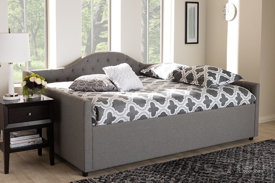 The appearance of Baxton Studio Eliza Modern And Contemporary Grey Fabric Upholstered Full Size Daybed designed by Baxton Studio in the modern / contemporary interior design. This grey piece of furniture  was selected by 1StopBedrooms from Eliza Collection to add a touch of cosiness and style into your home. Sku: CF8940-B-Grey-Daybed-F. Bed Type: Daybed. Material: Fabric. Product Type: DayBed. Bed Size: Full. Image1