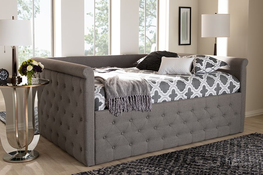The appearance of Baxton Studio Amaya Modern And Contemporary Grey Fabric Upholstered Full Size Daybed designed by Baxton Studio in the modern / contemporary interior design. This grey piece of furniture  was selected by 1StopBedrooms from Amaya Collection to add a touch of cosiness and style into your home. Sku: CF8825-C-Grey-Daybed-F. Bed Type: Daybed. Material: Fabric. Product Type: DayBed. Bed Size: Full. Image1